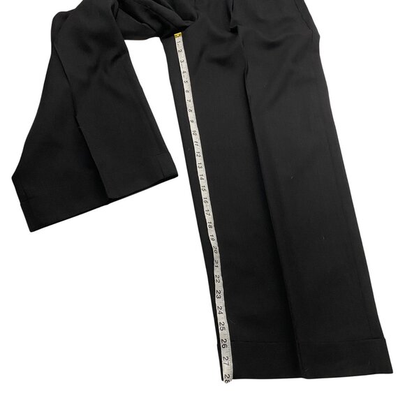 J.Crew Wide Leg cuffed Pant Size 12 Black Wool Blend Italian Fabric - Picture 11 of 13